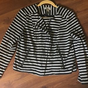 Loft Women's Jacket. Black/white Stripes LP